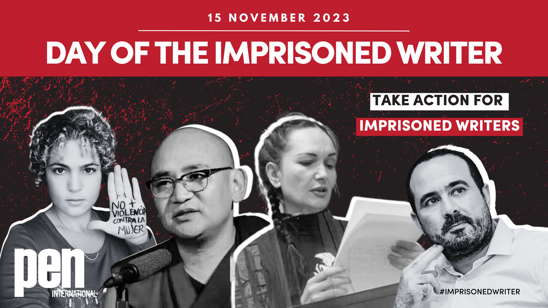 A photo of th four authors supported by the Day of the Imprisoned Writer Campaign